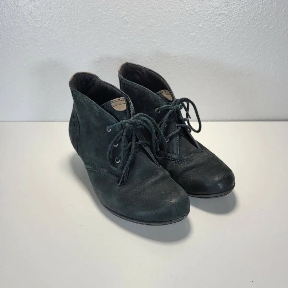 Cobb Hill CBD15ST Aria Ankle Black Leather Chukka Booties Boots Women's US 6 M